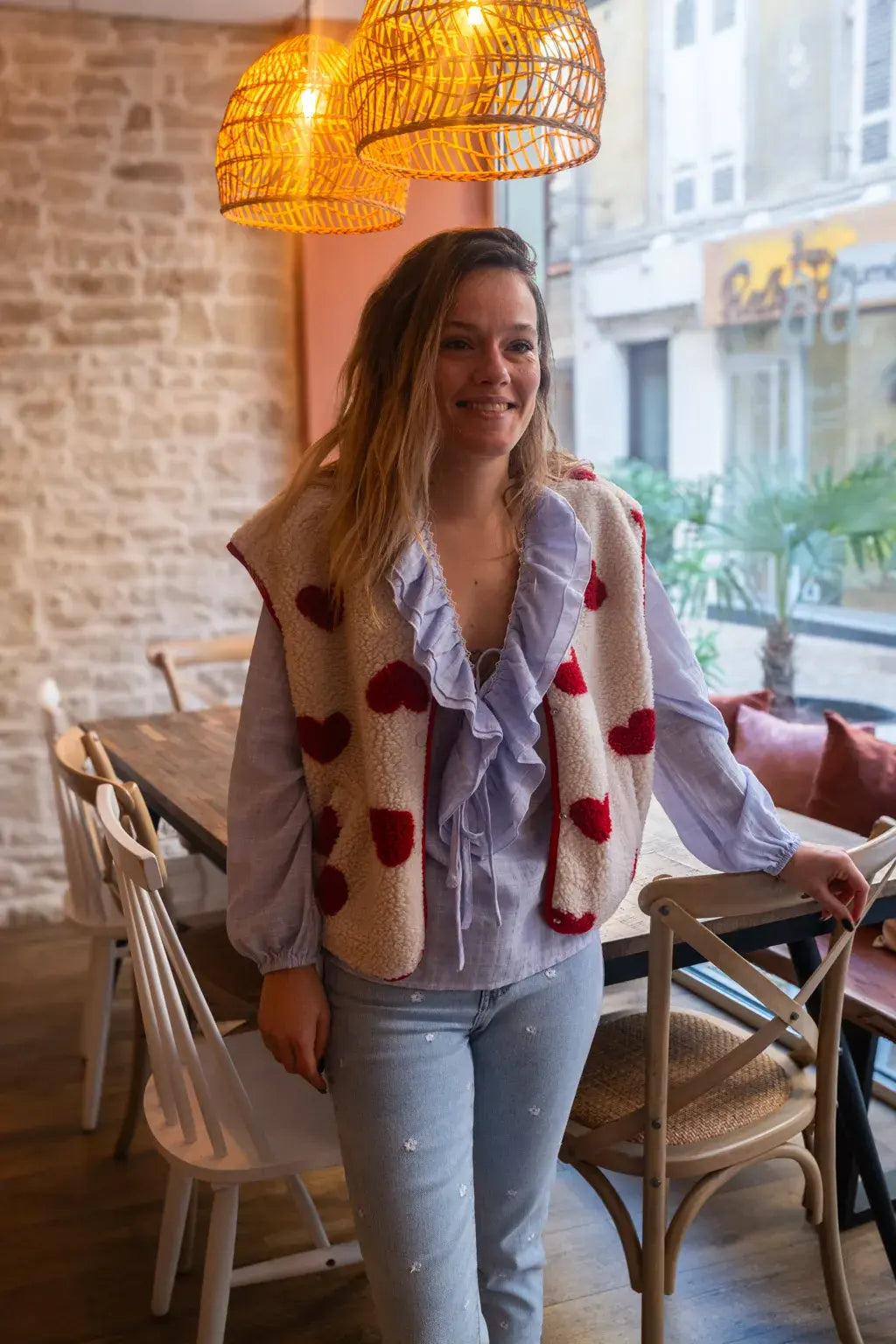 Gilet moumoute Câline beige