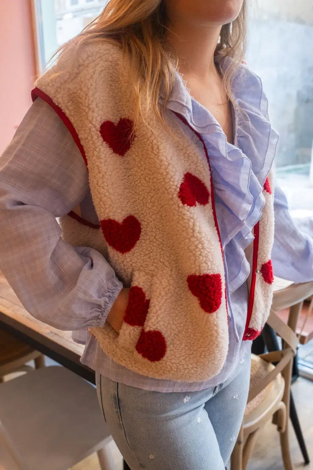 Gilet moumoute Câline beige