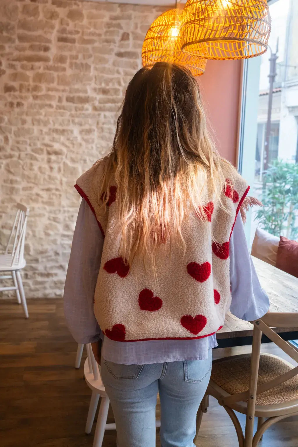 Gilet moumoute Câline beige