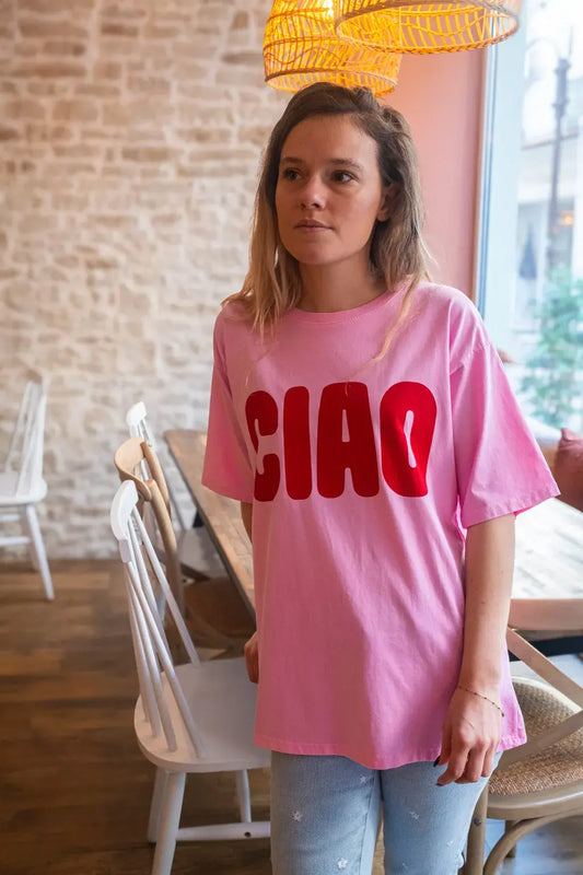 T-shirt Ciao rose