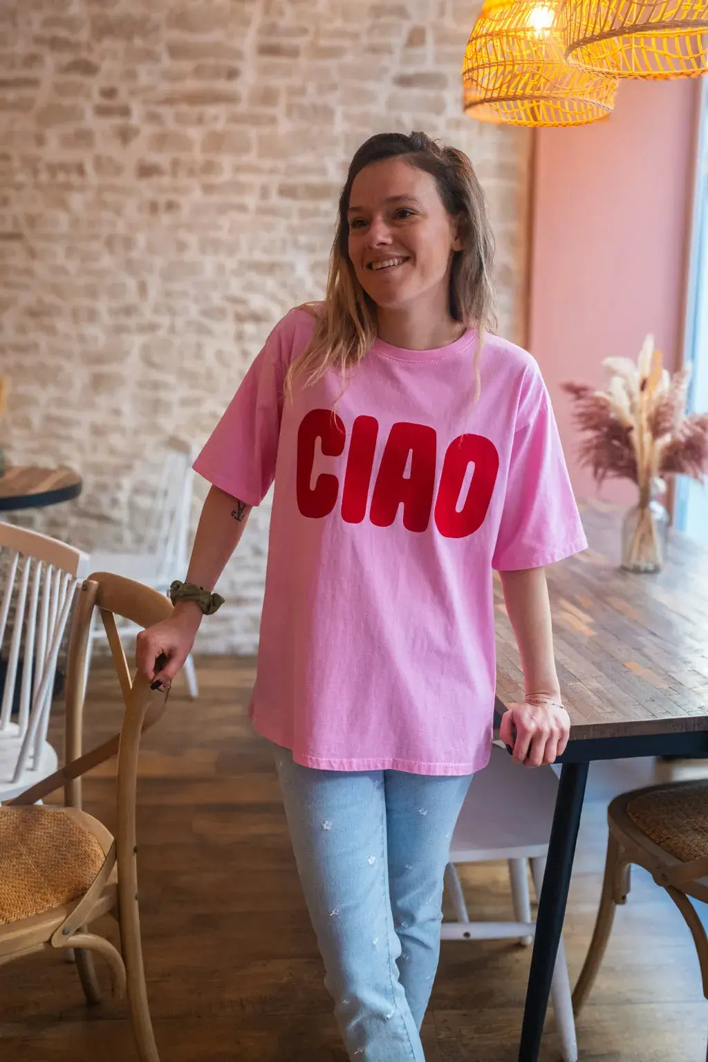 T-shirt Ciao rose