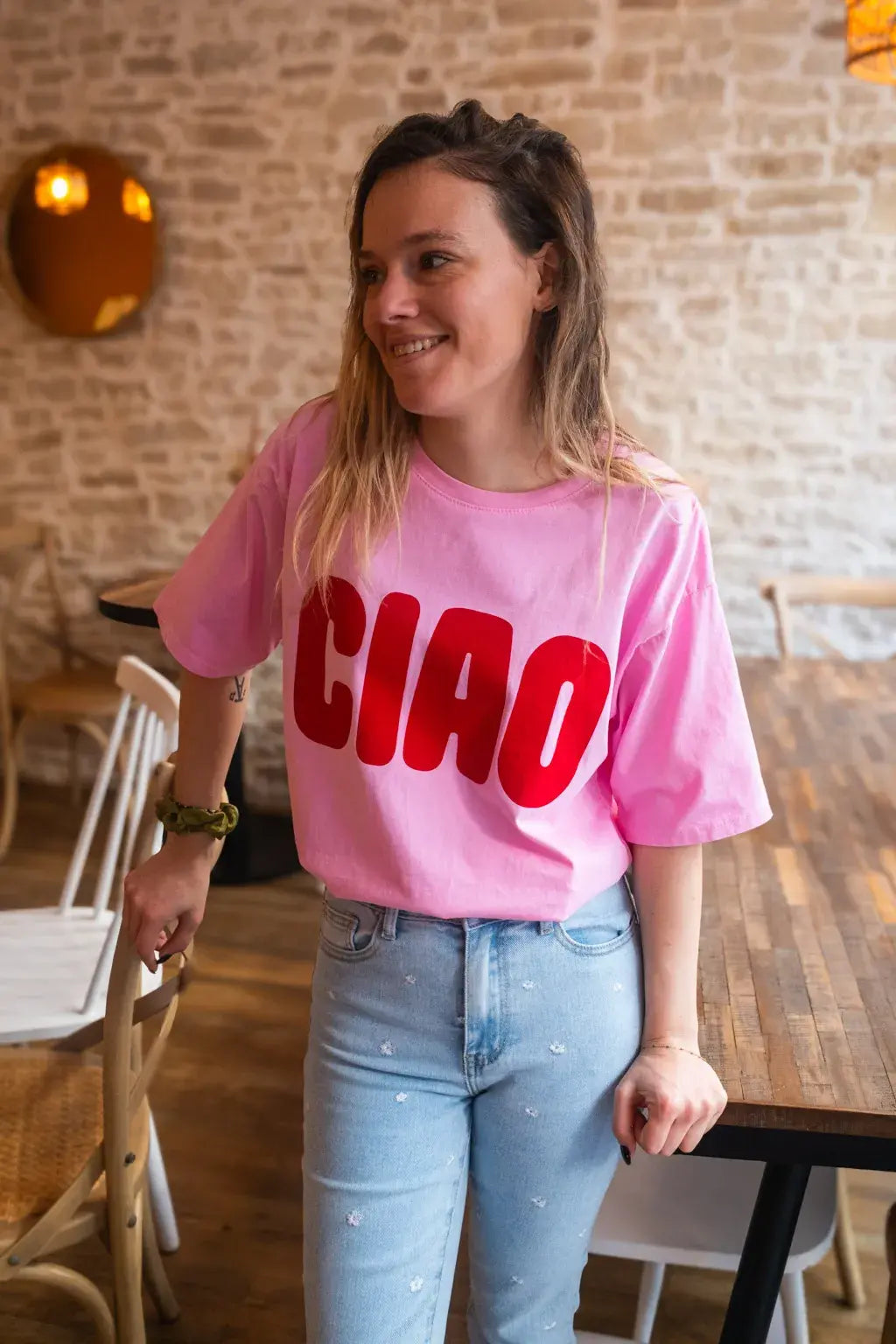 T-shirt Ciao rose
