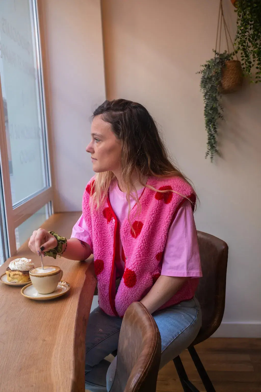 Gilet moumoute Câline rose