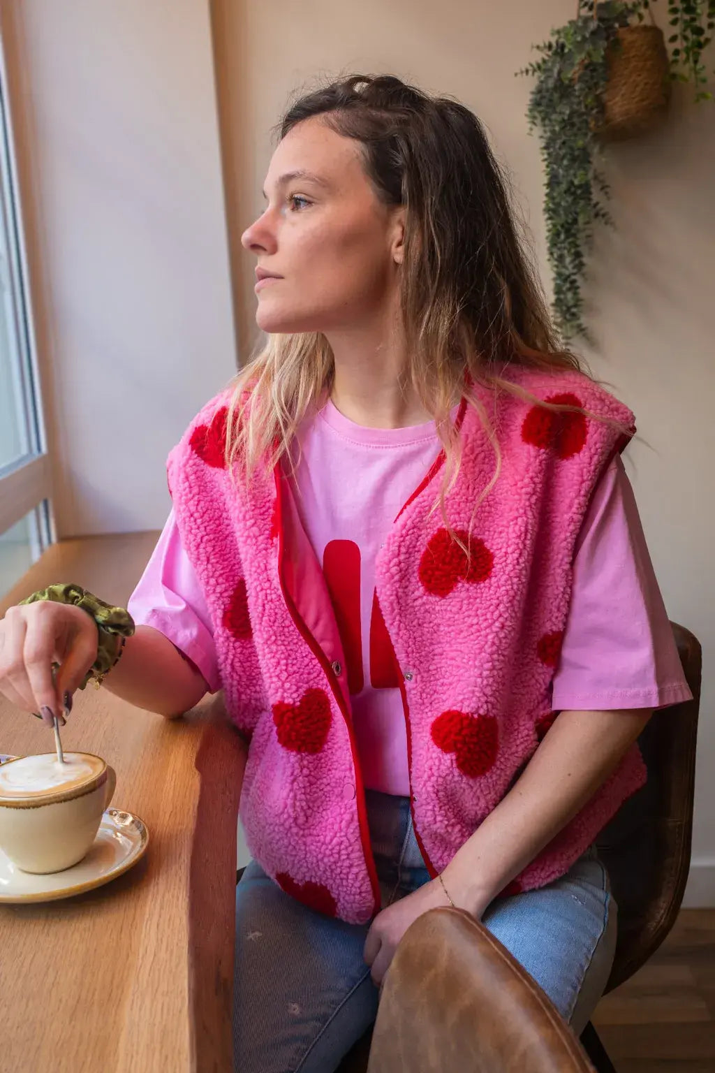 Gilet moumoute Câline rose