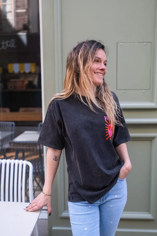 T-shirt Happy noir