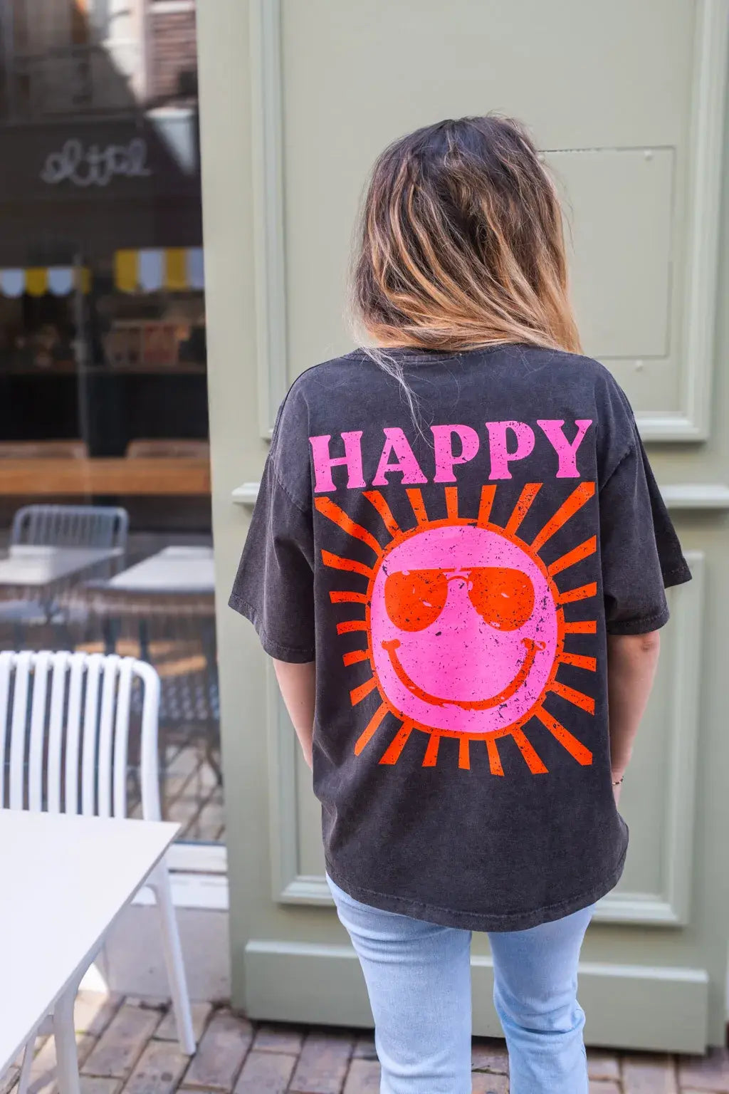 T-shirt Happy noir
