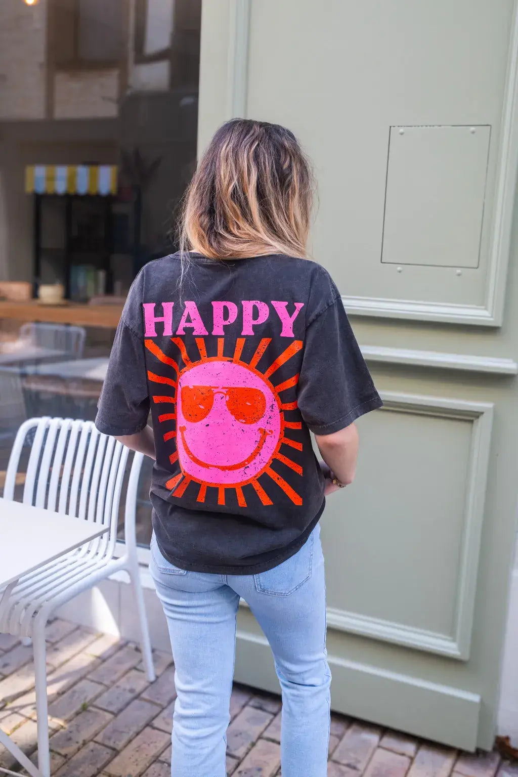 T-shirt Happy noir