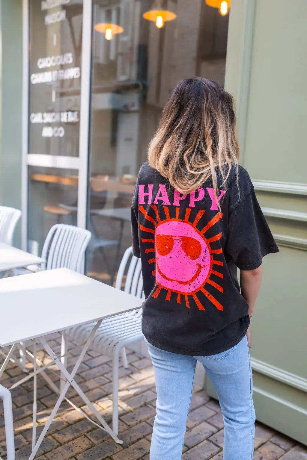 T-shirt Happy noir