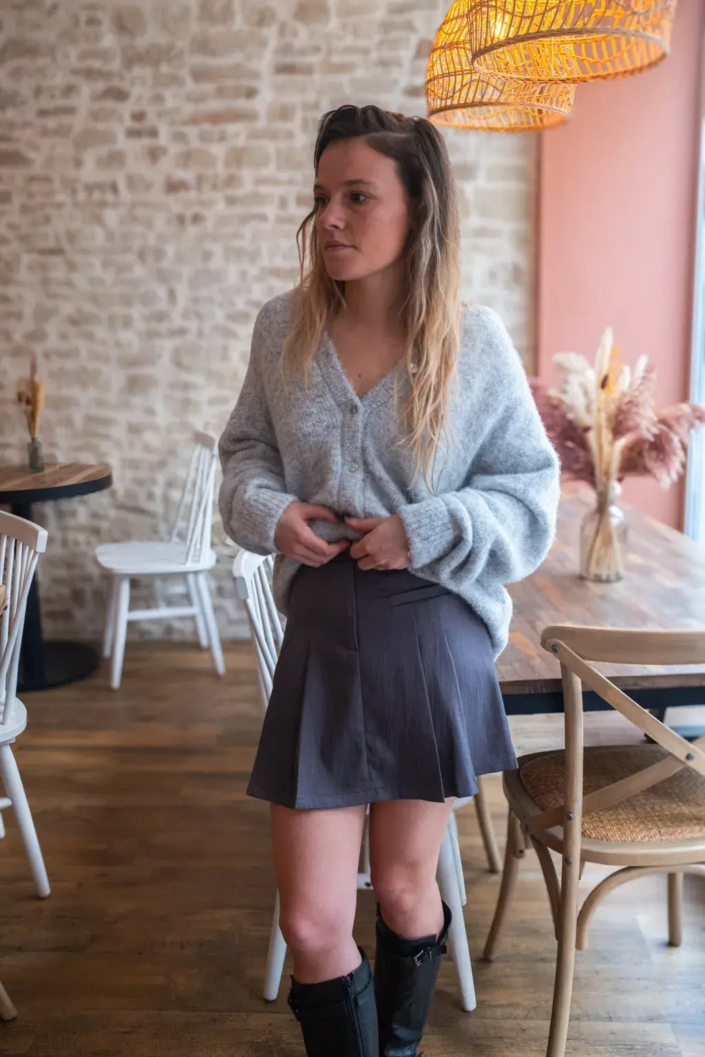 Jupe-short Mona grise