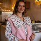 Gilet moumoute Elise rose poudré