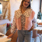 Gilet moumoute Elise rose poudré