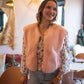 Gilet moumoute Elise rose poudré