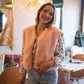 Gilet moumoute Elise rose poudré