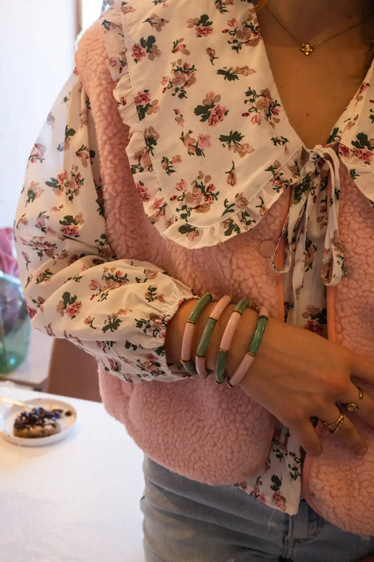 Bracelet Tyla rose poudre vert