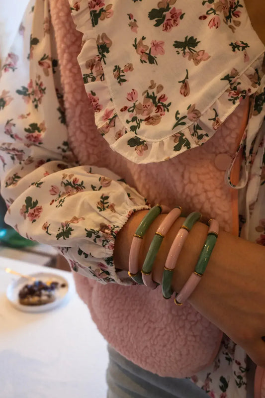 Bracelet Tyla rose poudre vert