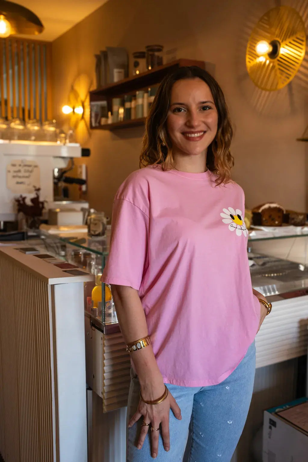 T-shirt Marguerite rose