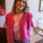 Gilet moumoute Elise fuchsia