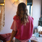 Gilet moumoute Elise fuchsia