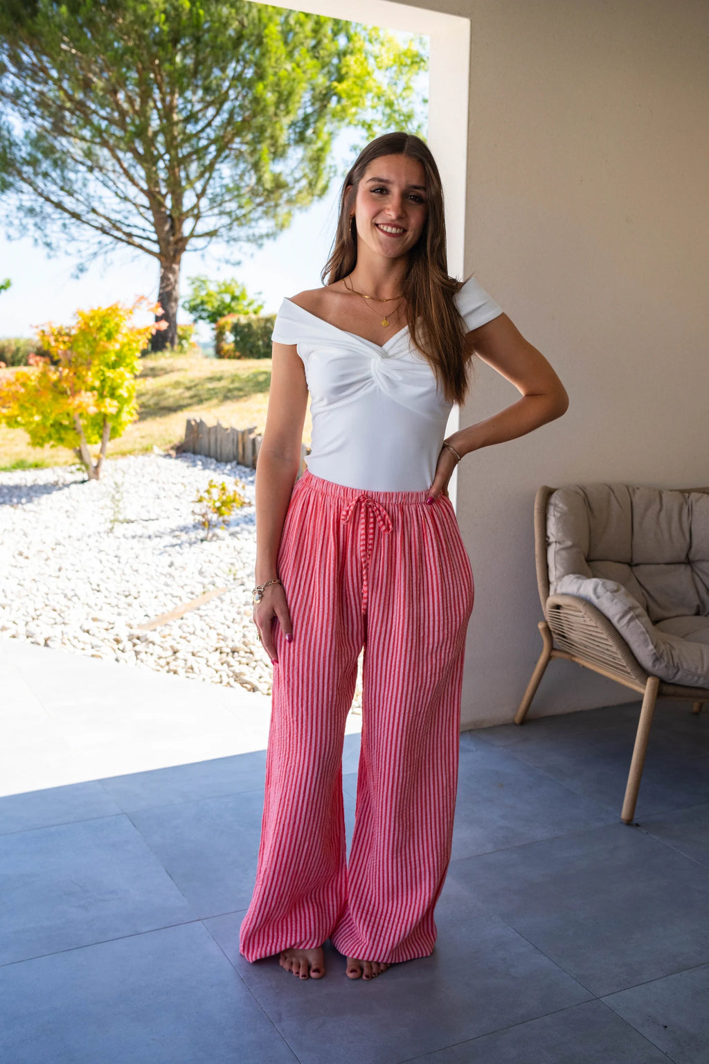 Pantalon Eline corail