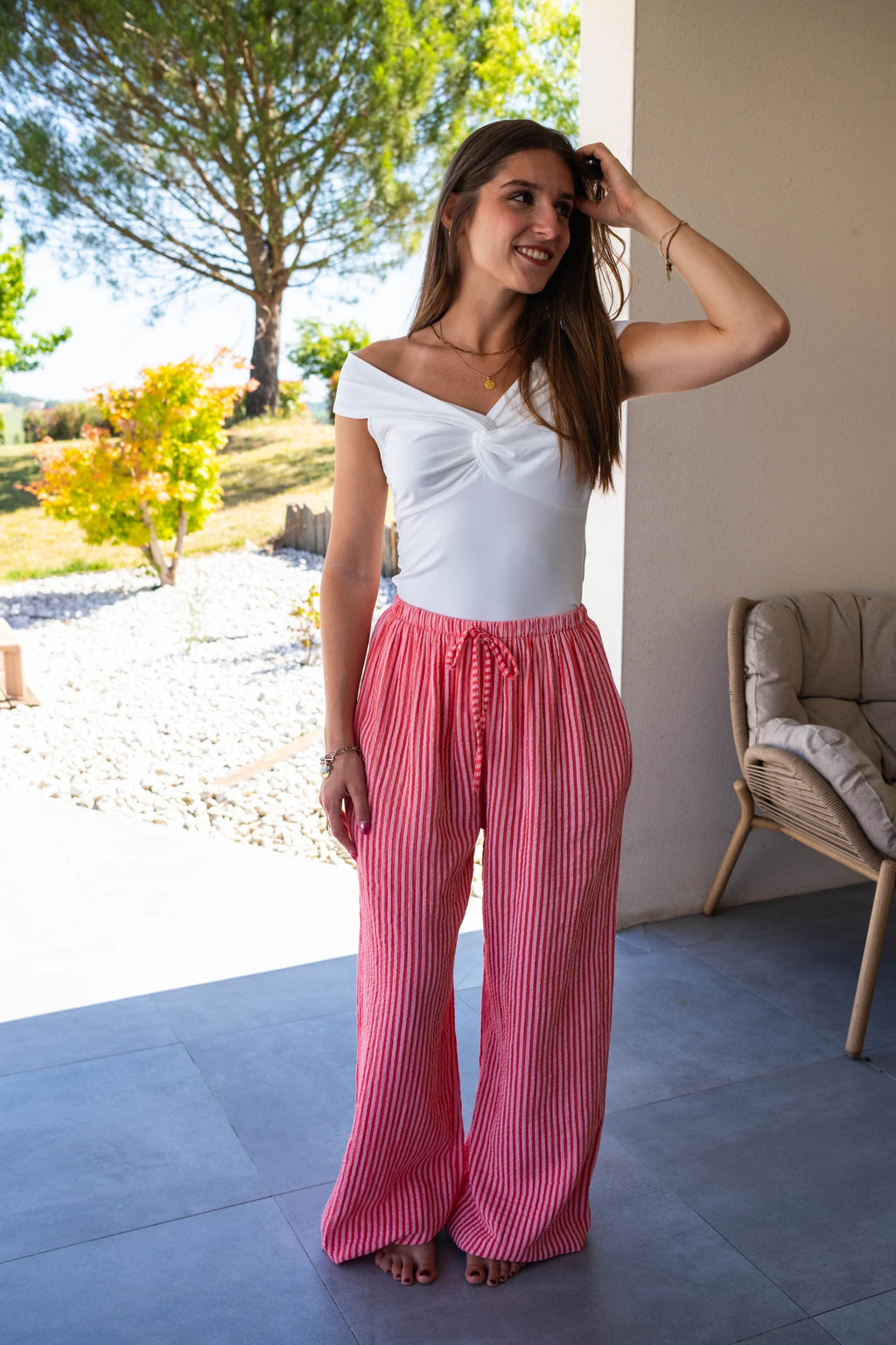 Pantalon Eline corail