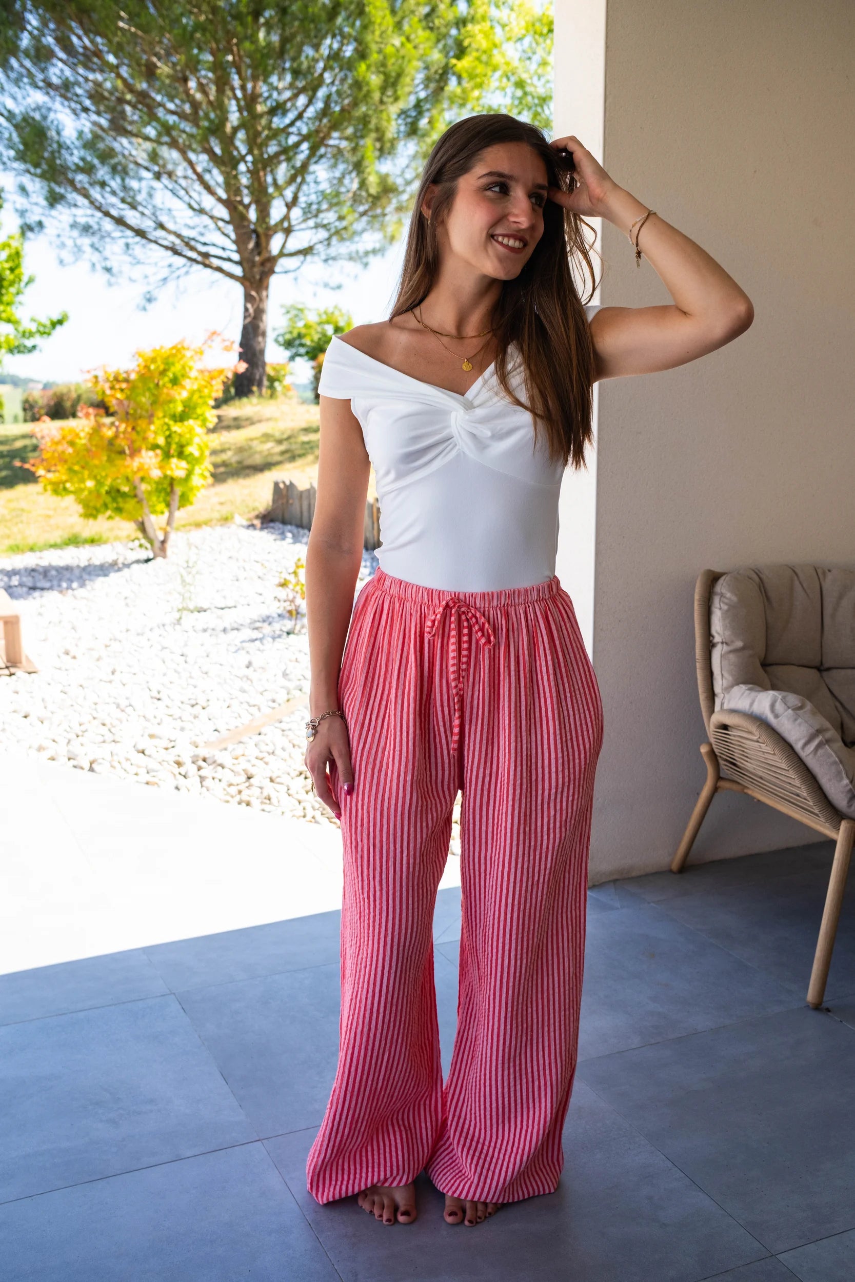 Pantalon Eline corail