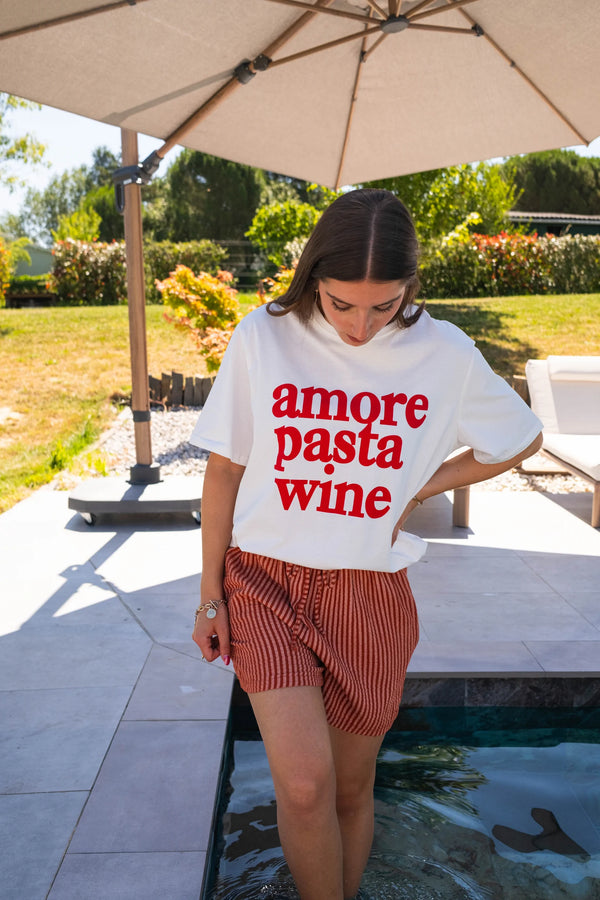 T-shirt Amore pasta wine
