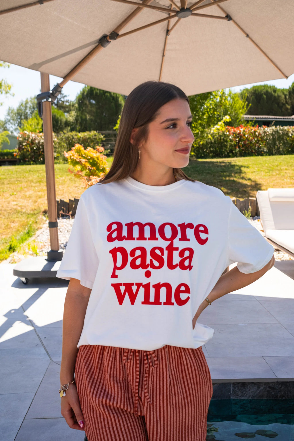 T-shirt Amore pasta wine