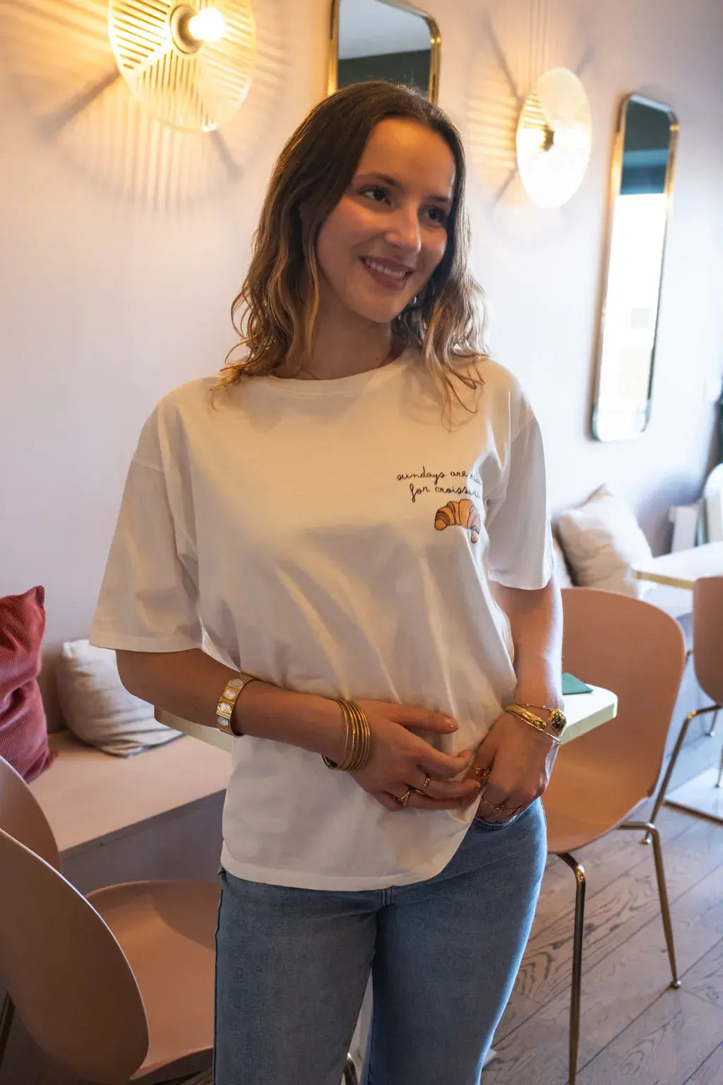T-shirt Croissant écru