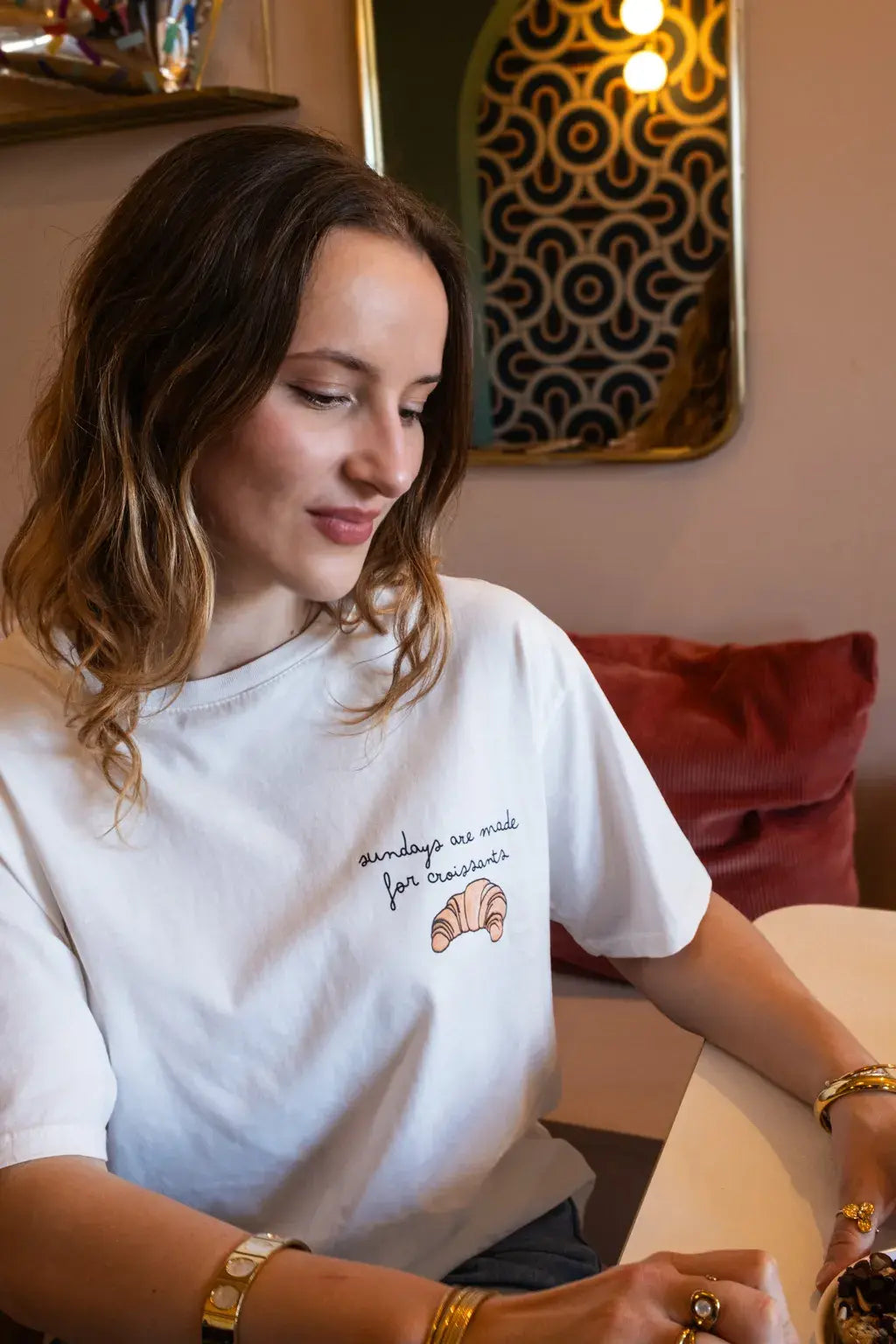 T-shirt Croissant écru