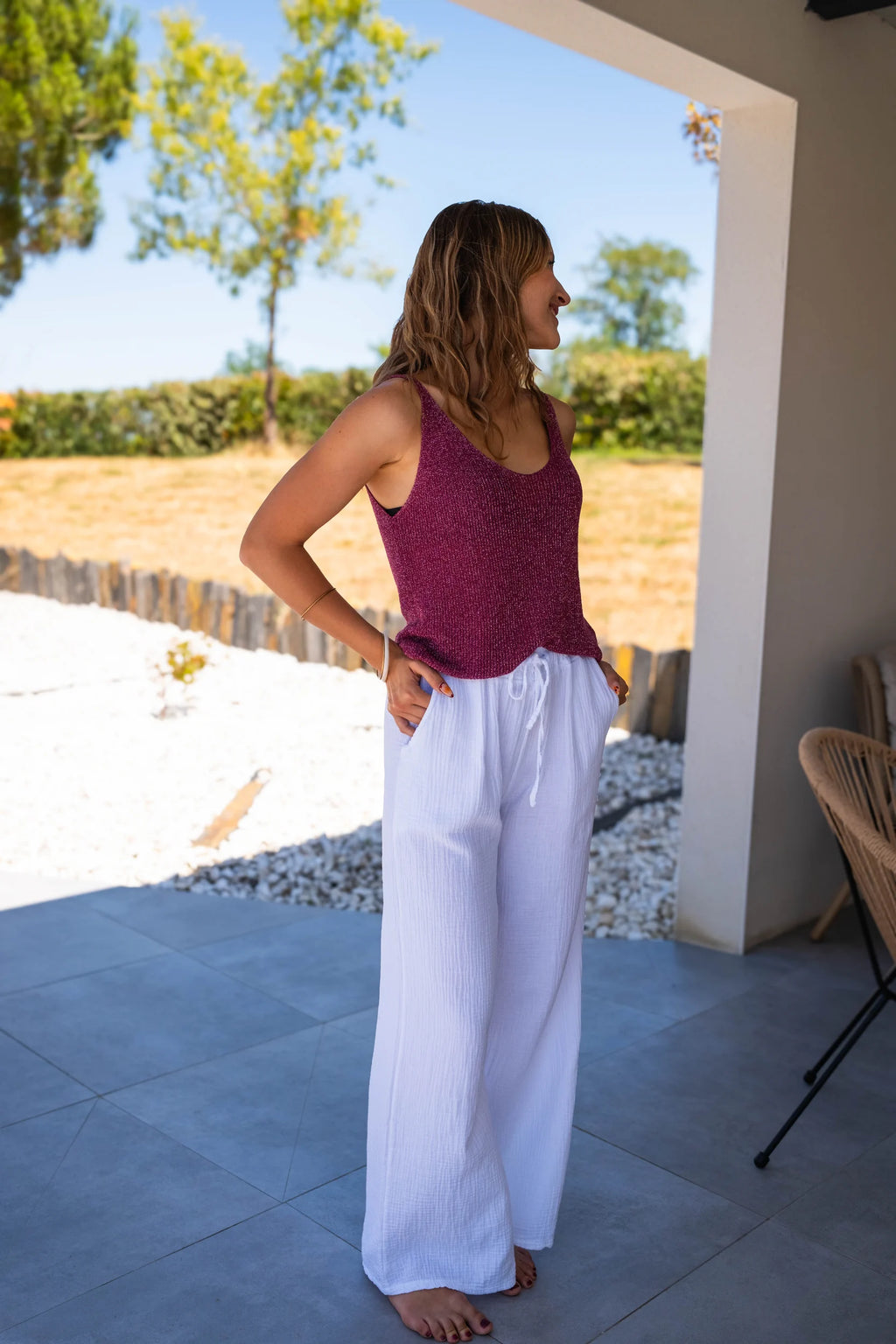 Débardeur Liana bordeaux