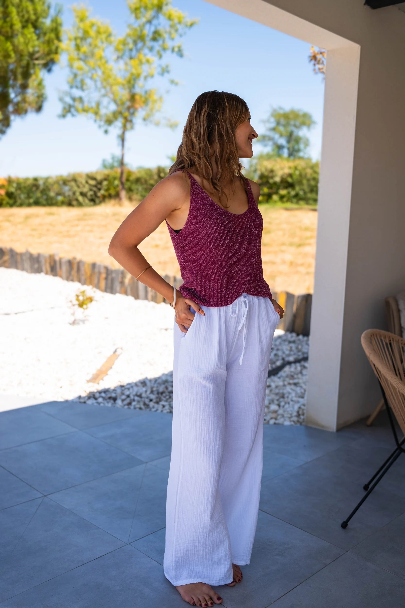 Débardeur Liana bordeaux