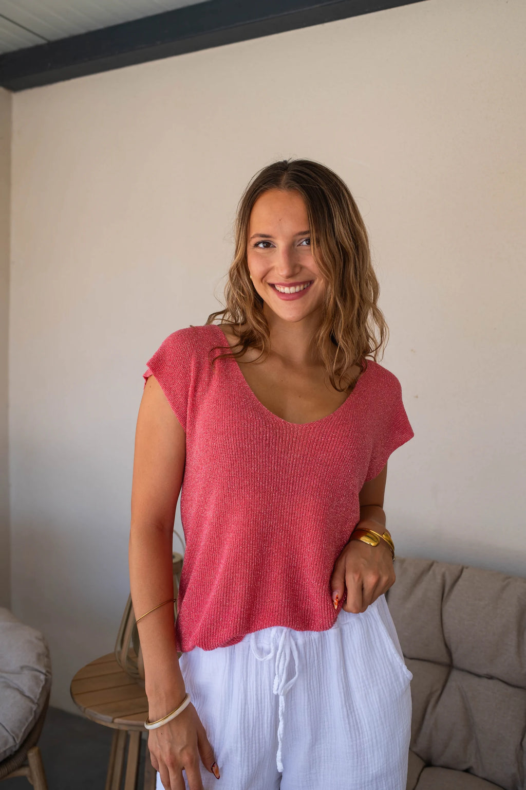 Top Aurélie corail