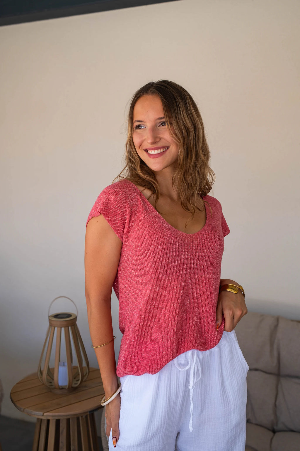 Top Aurélie corail