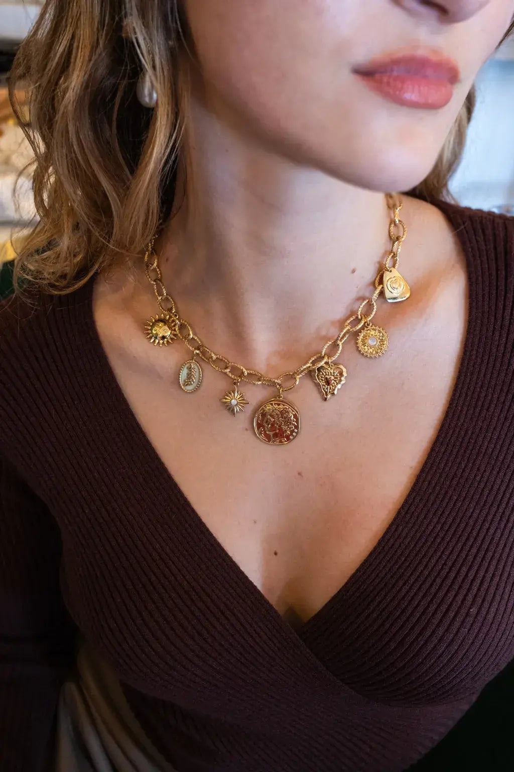 Collier pampilles dorées