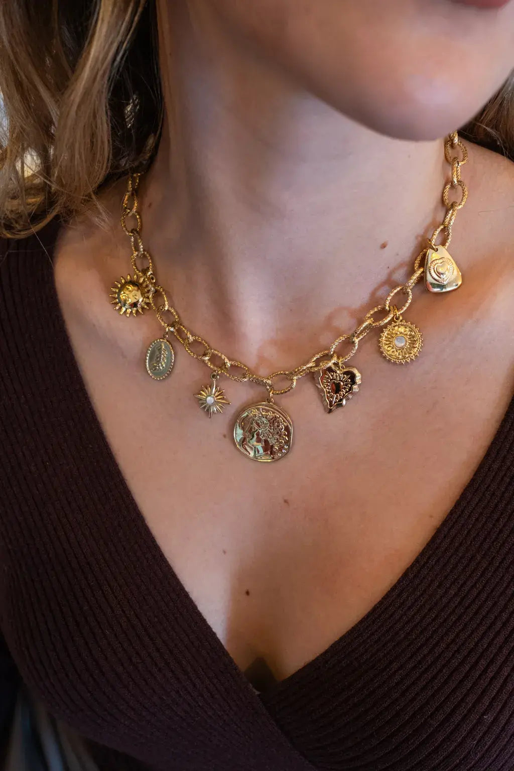 Collier pampilles dorées