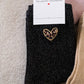 Chaussettes Cœurs léo noires