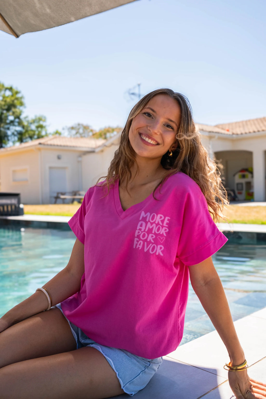 T-shirt More Amor rose