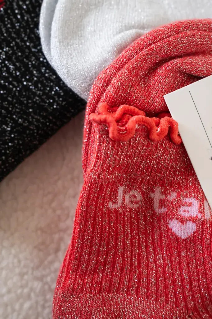 Chaussettes Je t'aime fuchsia