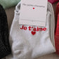 Chaussettes Je t'aime argentées