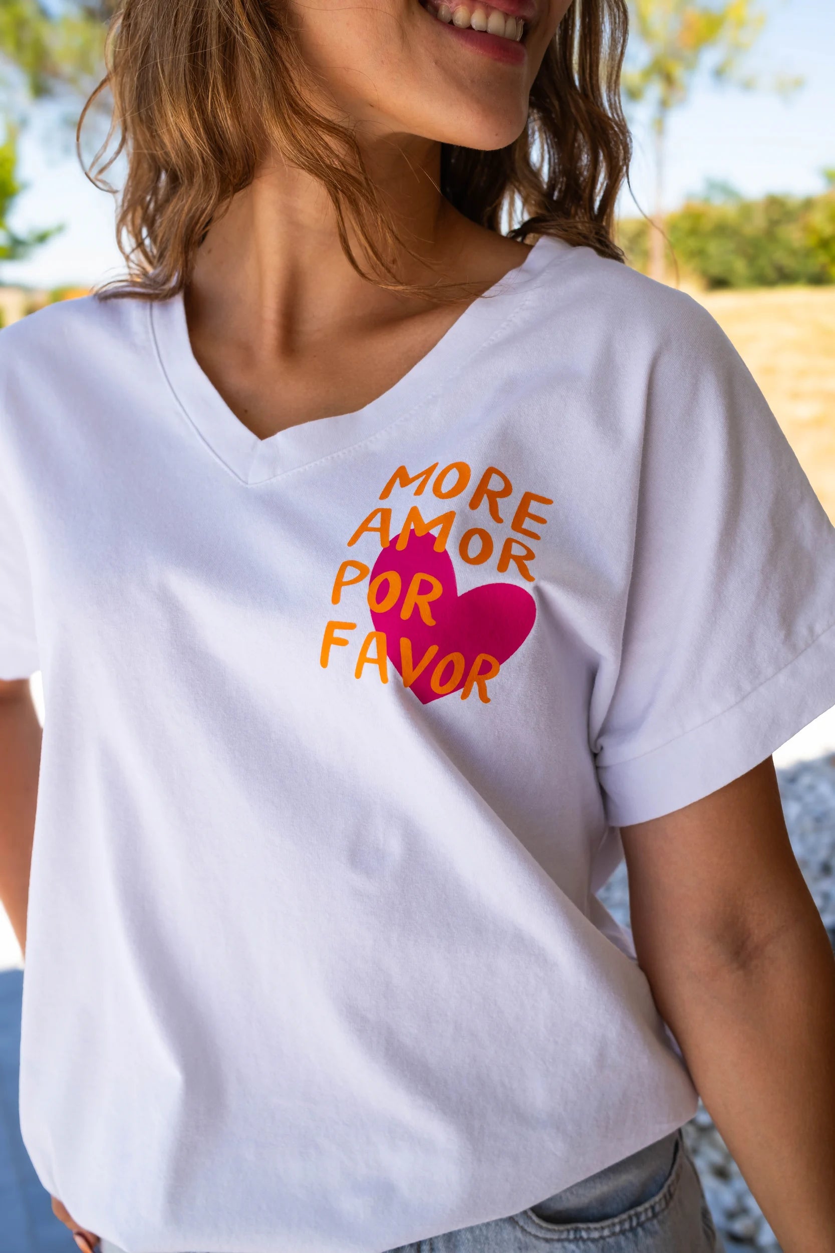 T-shirt More Amor écru
