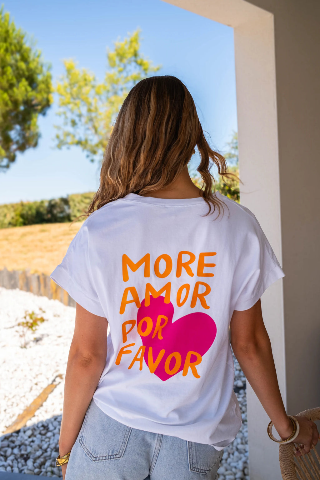 T-shirt More Amor écru