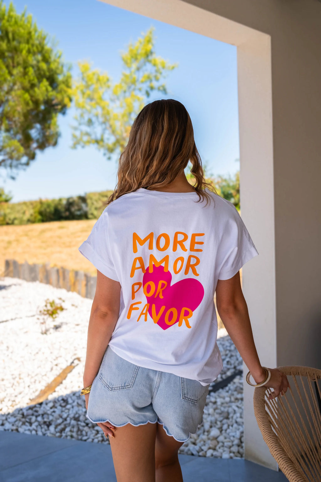 T-shirt More Amor écru