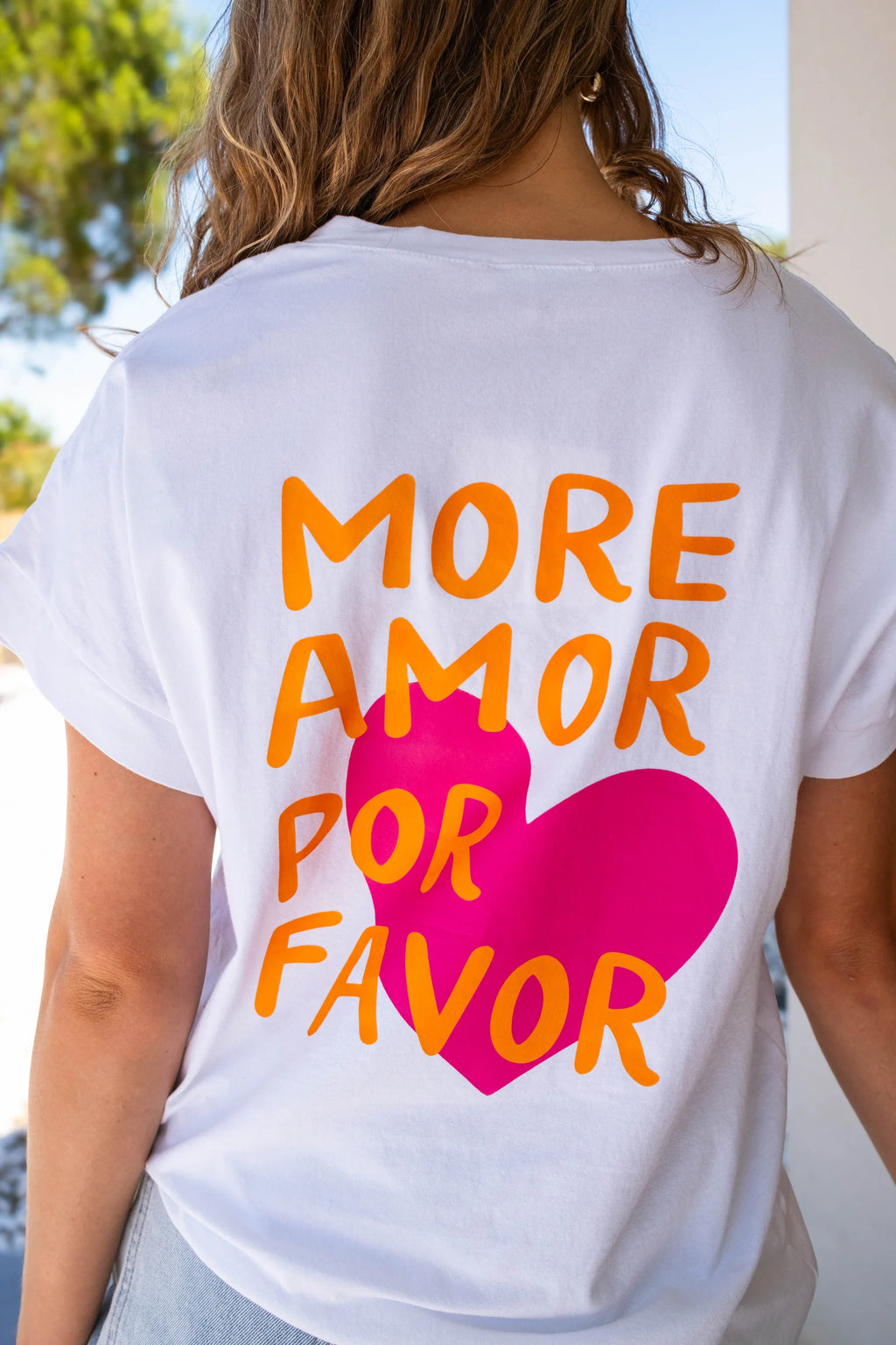 T-shirt More Amor écru