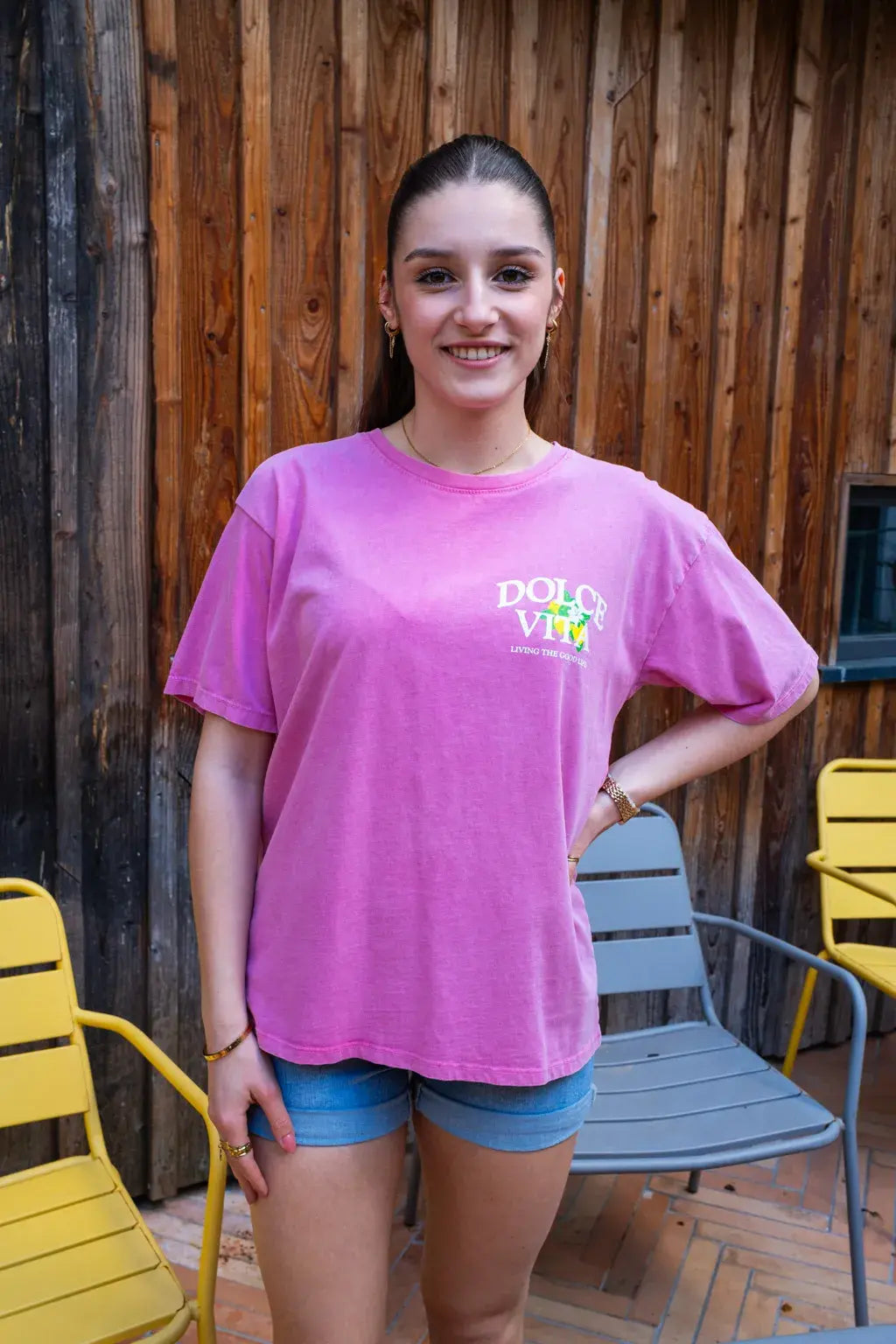T-shirt Dolce Vita rose