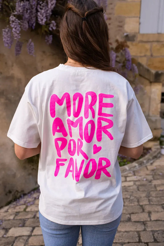 T-shirt More Amor écru