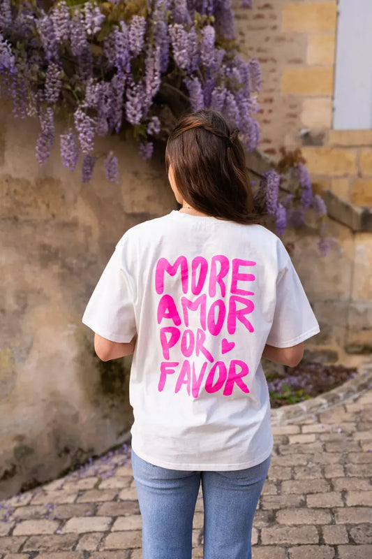 T-shirt More Amor écru