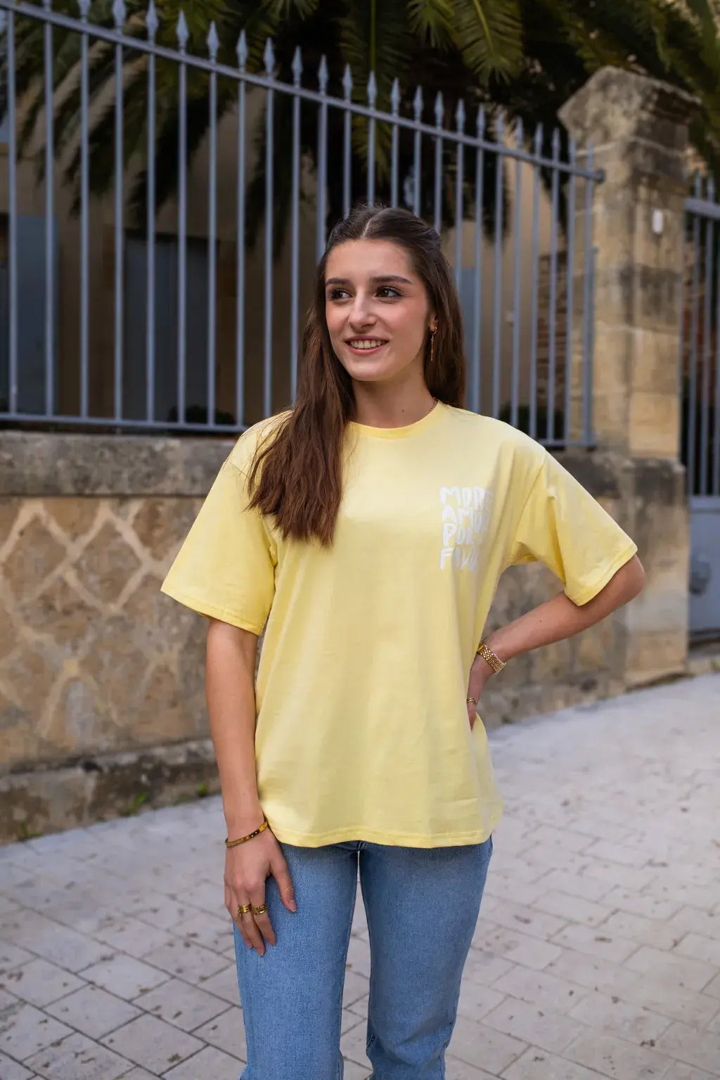 T-shirt More Amor jaune
