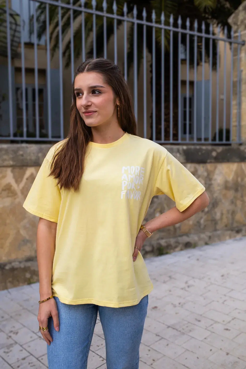 T-shirt More Amor jaune