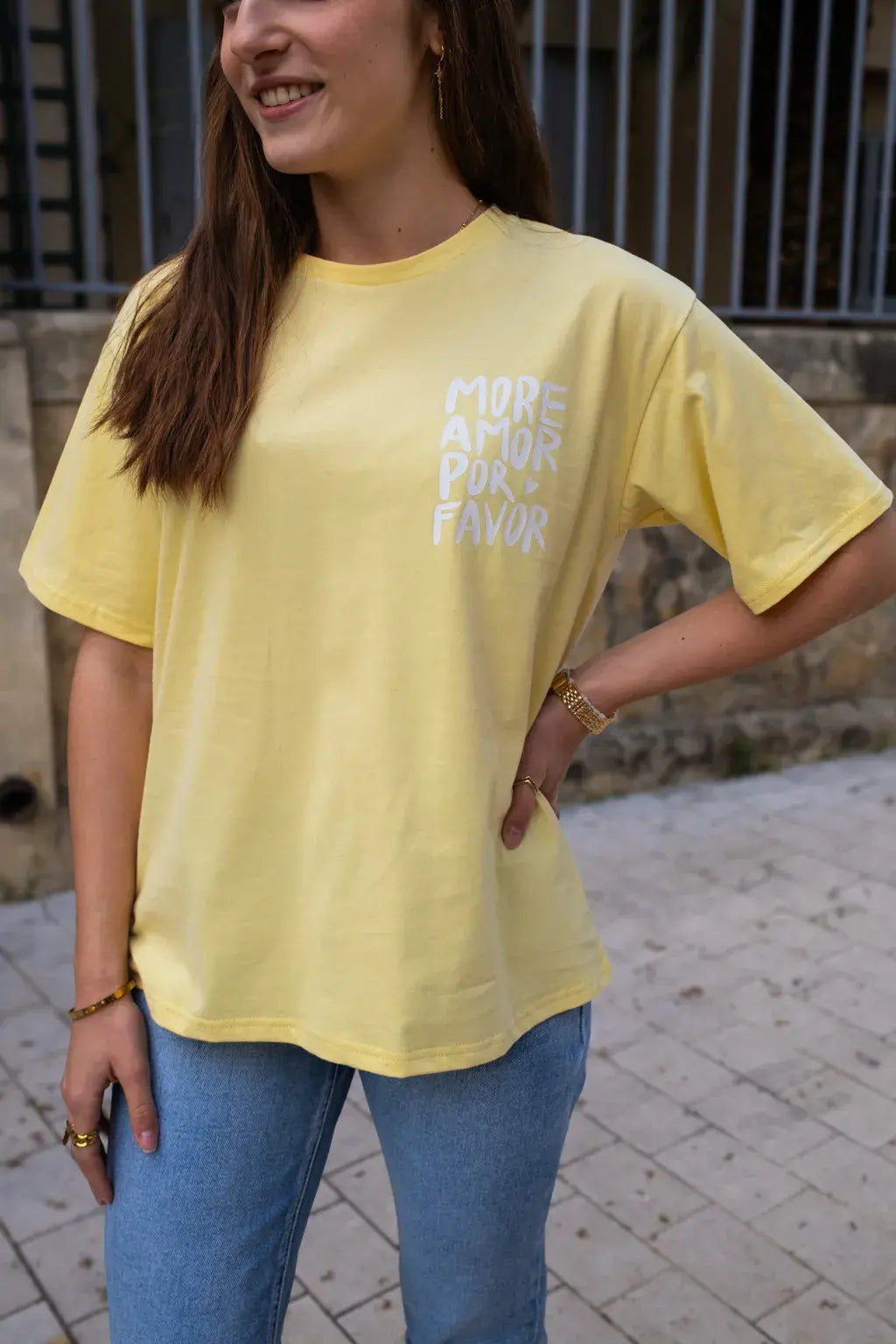 T-shirt More Amor jaune