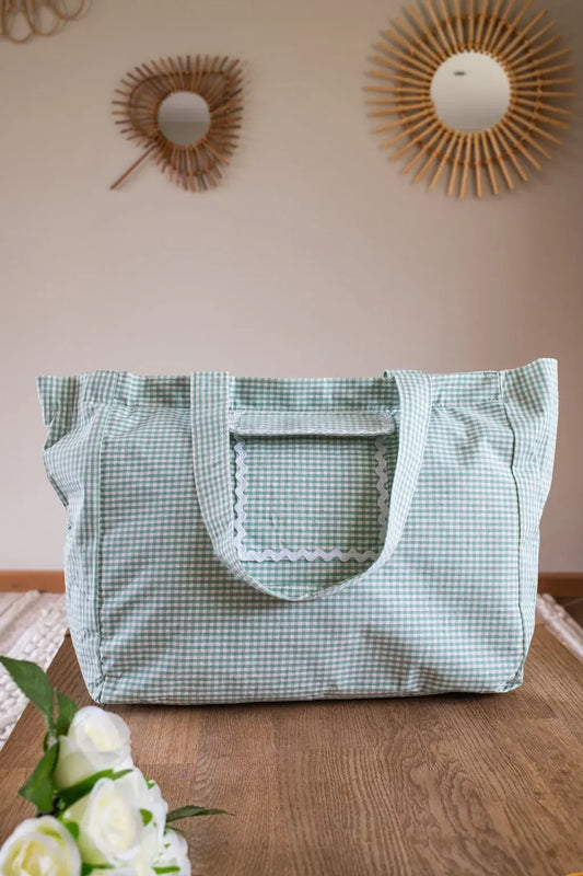 Sac cabas Vichy vert
